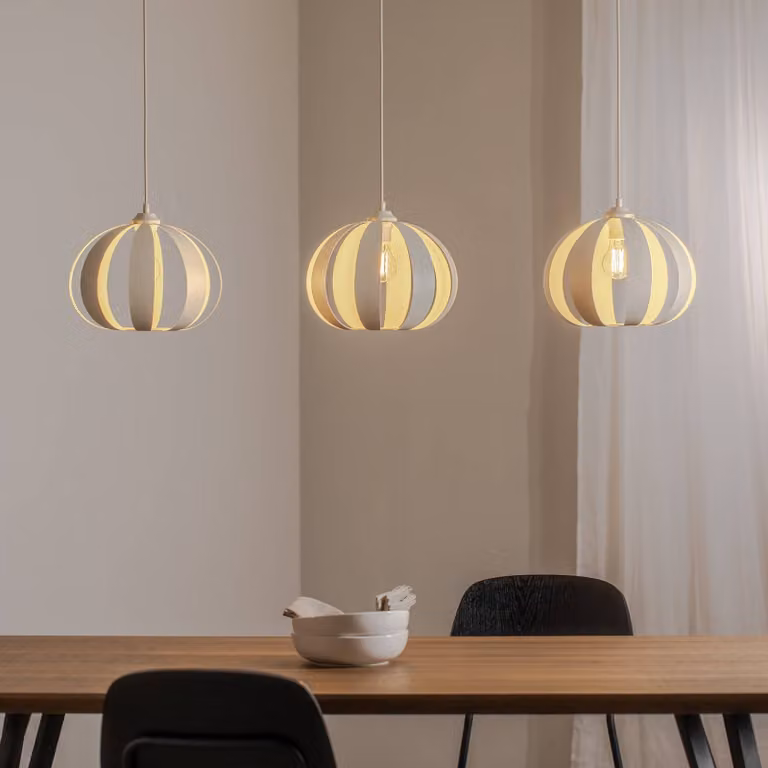 Lampada a sospensione Newton HELAM, dimmerabile, Crema / Ambra, Soggiorno / Sala da pranzo, Metallo, Lampada a sospensione