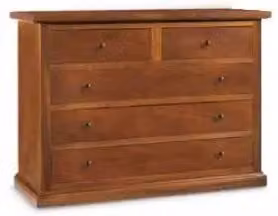Comò casettiera in legno 3+2 cassetti arte povera noce scuro
