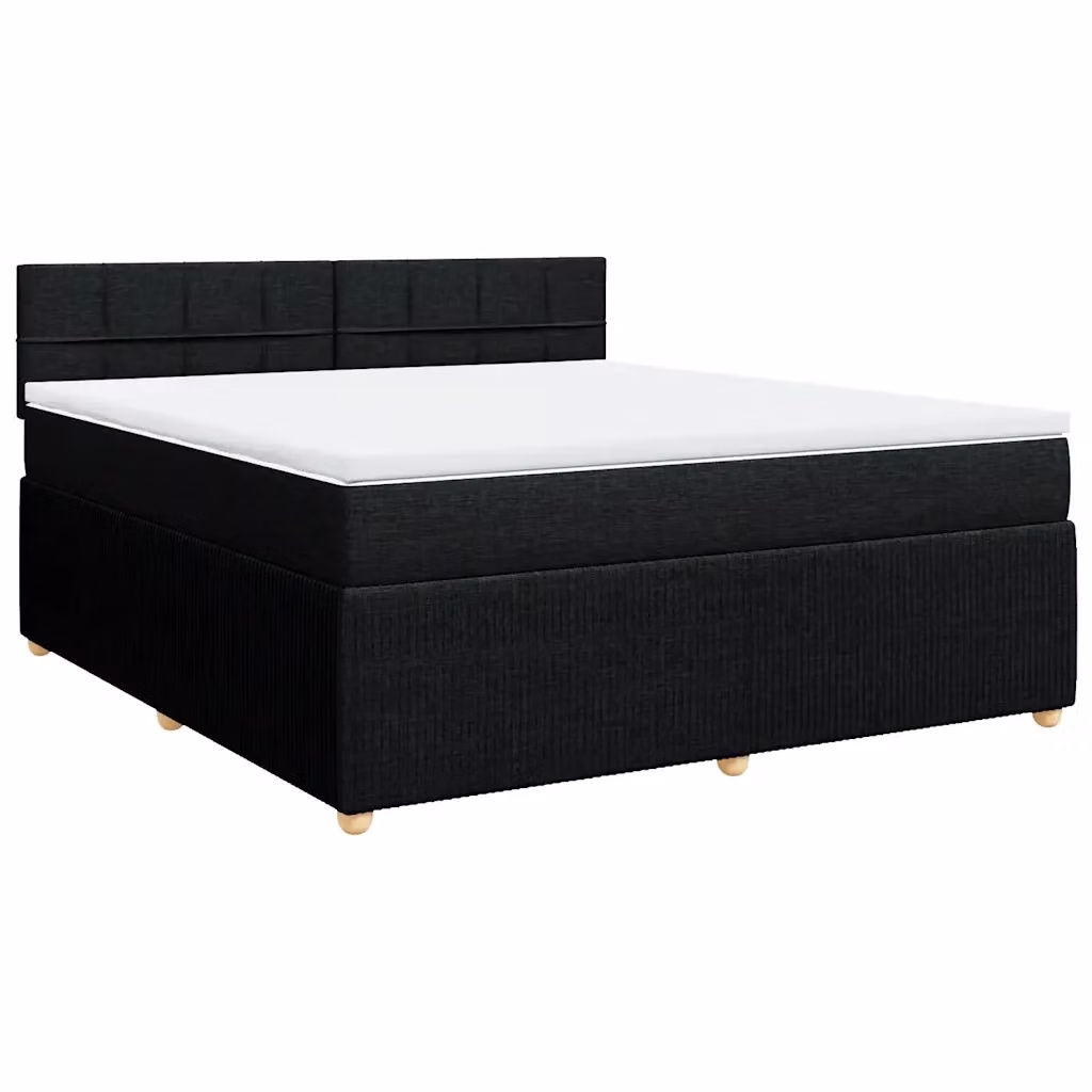 Letto Ibrido vidaXL con Giroletto a Molle e Materasso Nero e Bianco L/P: 180 x 200 cm – 2