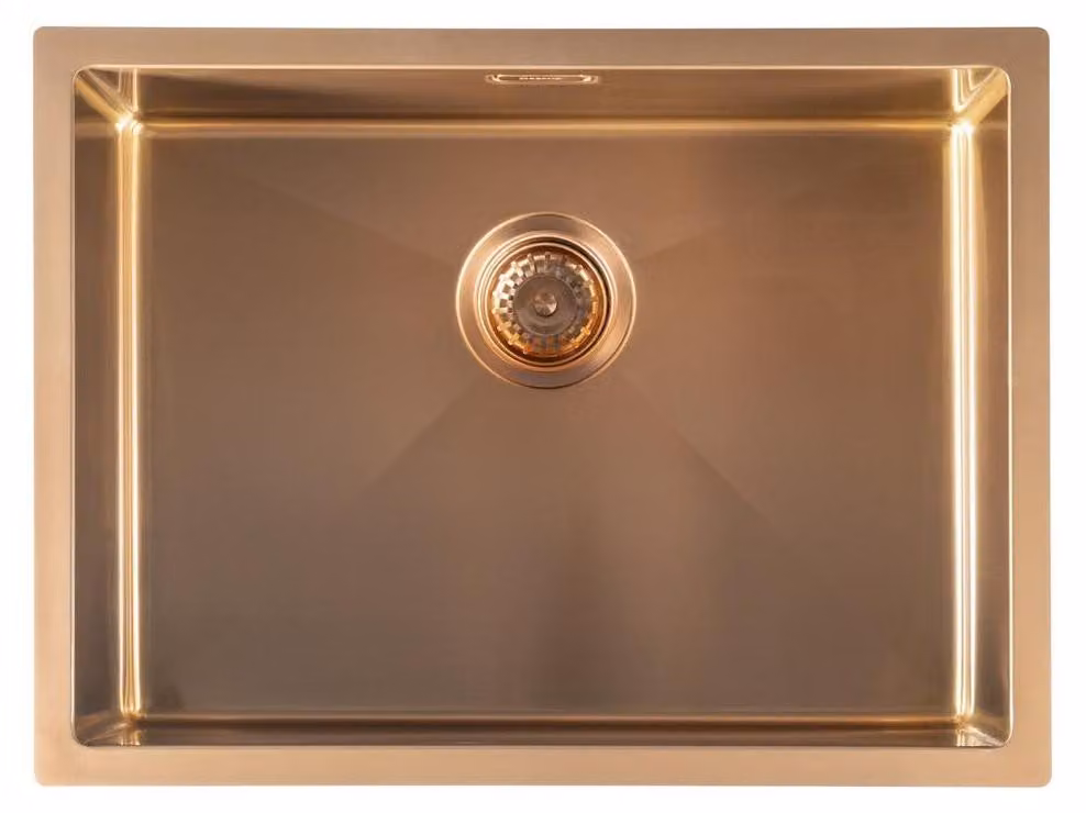 Lavello ZENITH in acciaio inox 60x45cm, rame opaco