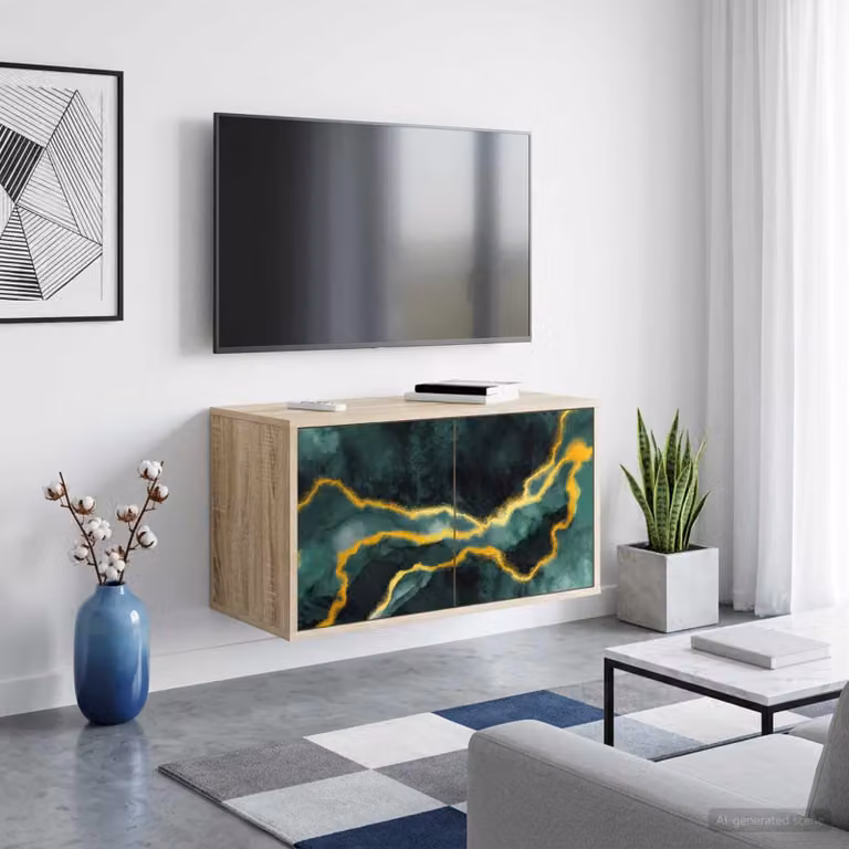 Mobile TV da parete vidaXL WIJHE in Rovere Sonoma, L 69 x P 33 x H 40 cm