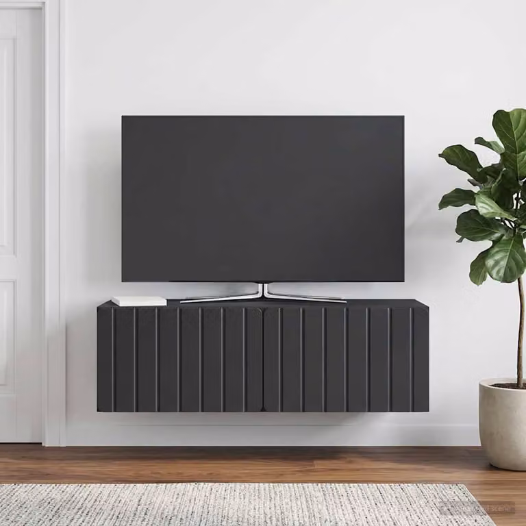 vidaXL Mobile Porta TV da Muro Moderno Nero L: 98 cm, P: 31 cm, H: 30 cm