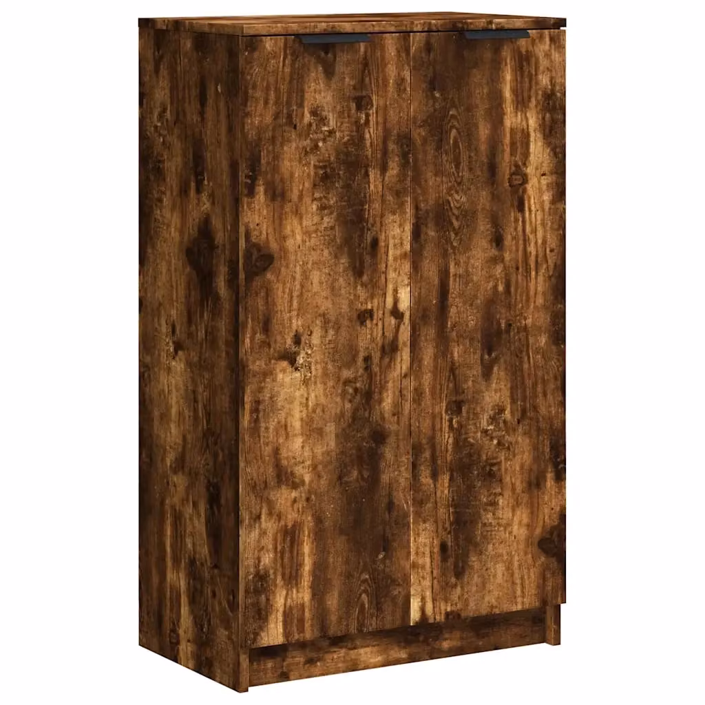 Scarpiera a parete vidaXL in legno rovere marrone con ripiani e ante a battente L/P/H: 59 x 35 x 100 cm – 2