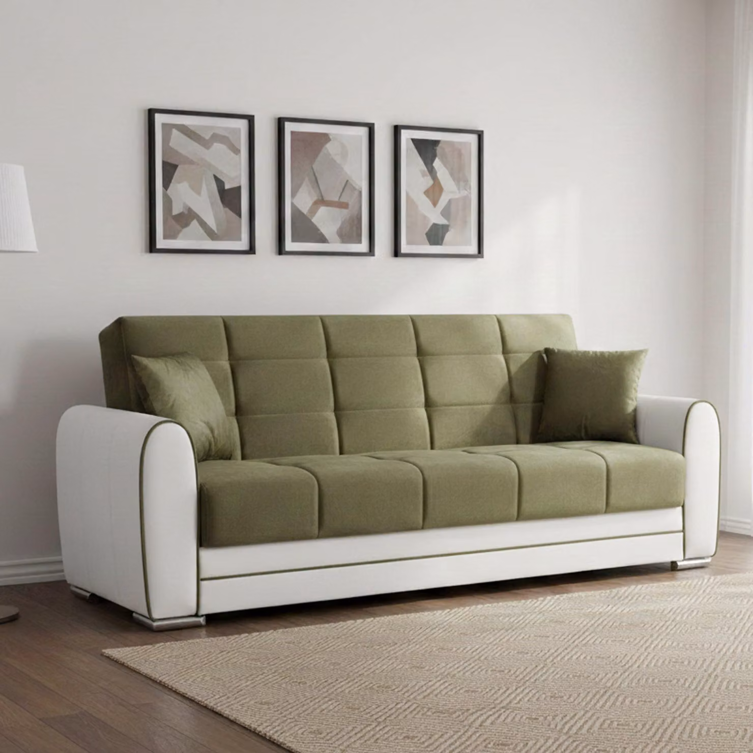 Dmora Divano Letto 3 Posti Dike 84x220 cm Nero, Contenitore Reclinabile