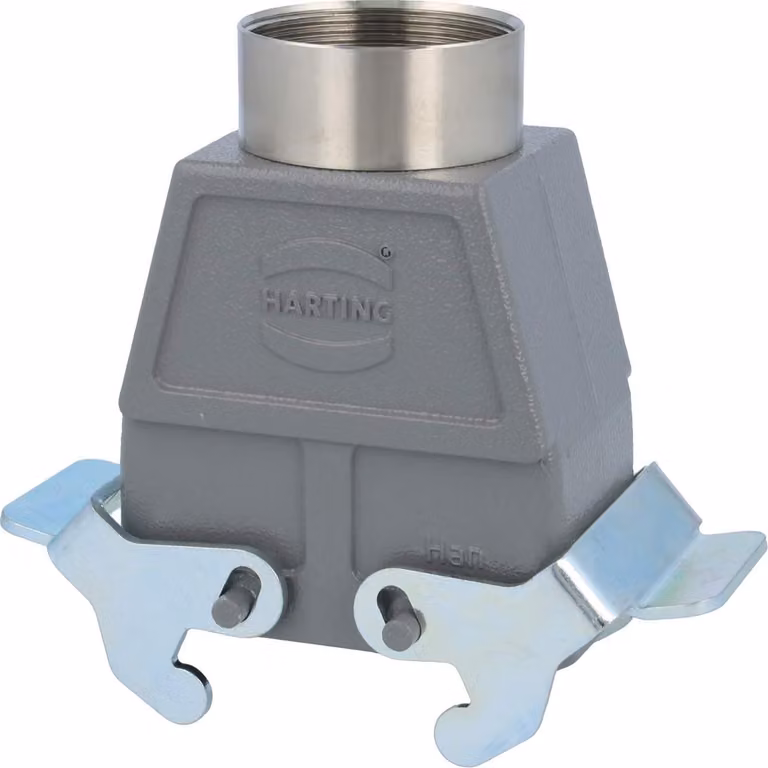 HARTING Han 10B Contenitore tubolare alto, 1xM40 uscita cavo diritta, con 2 staffe trasversali Vite M40 Area di serraggio 19,0 mm -