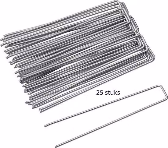 Set di 25 cacciaviti per giardino, terreno da giardino semplice, picchetti da giardino - 15 cm - acciaio zincato