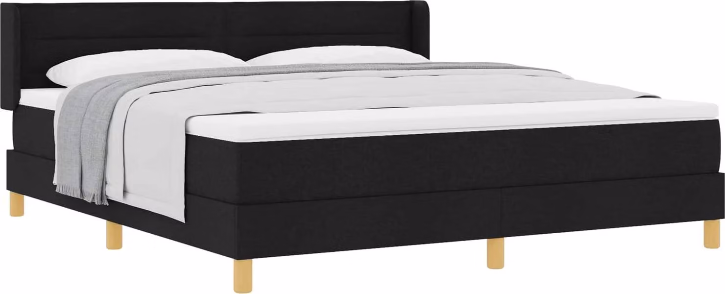 Maison Exclusive - Letto boxspring con materasso nero 200 x 180 cm in tessuto