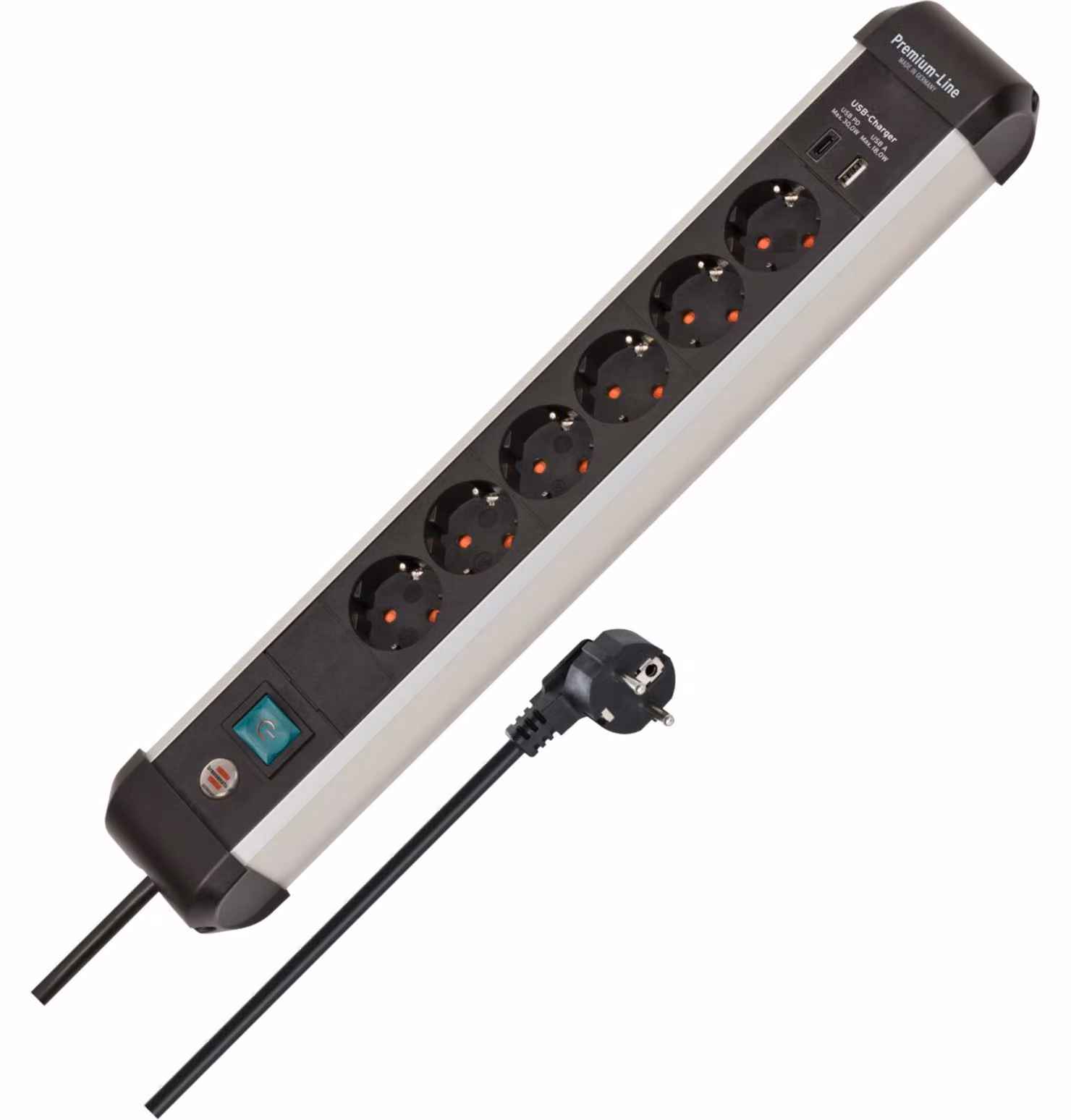 Brennenstuhl 1391030611 Brennenstuhl Premium ALU Line 6fach schwarz *DE*