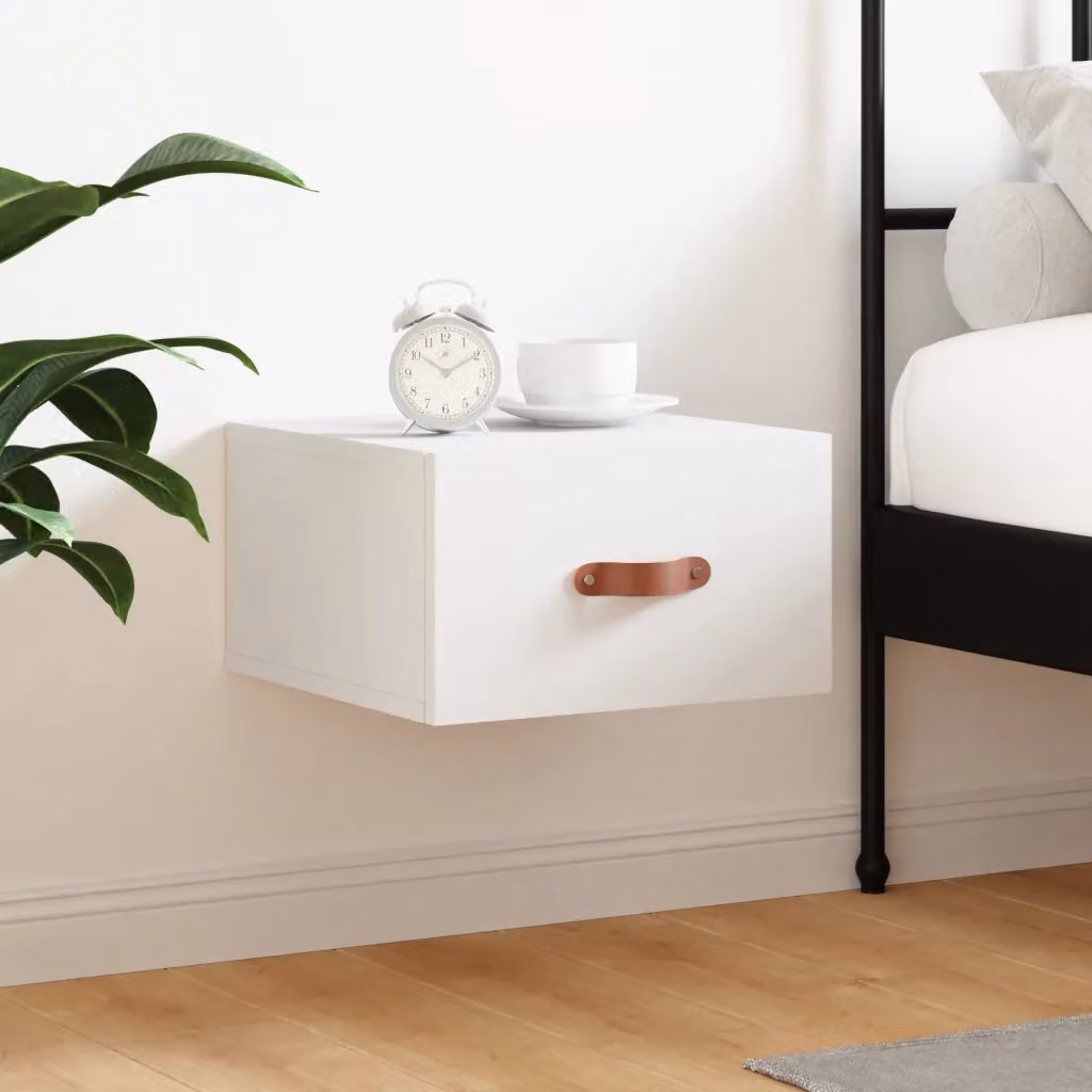 Comodino a muro vidaXL Bianco L 35 cm x P 35 cm x H 20 cm