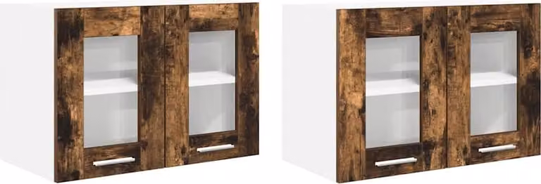 Armadio pensile con porta 2 pcs Rovere fumé 60 x 31 x 40 cm