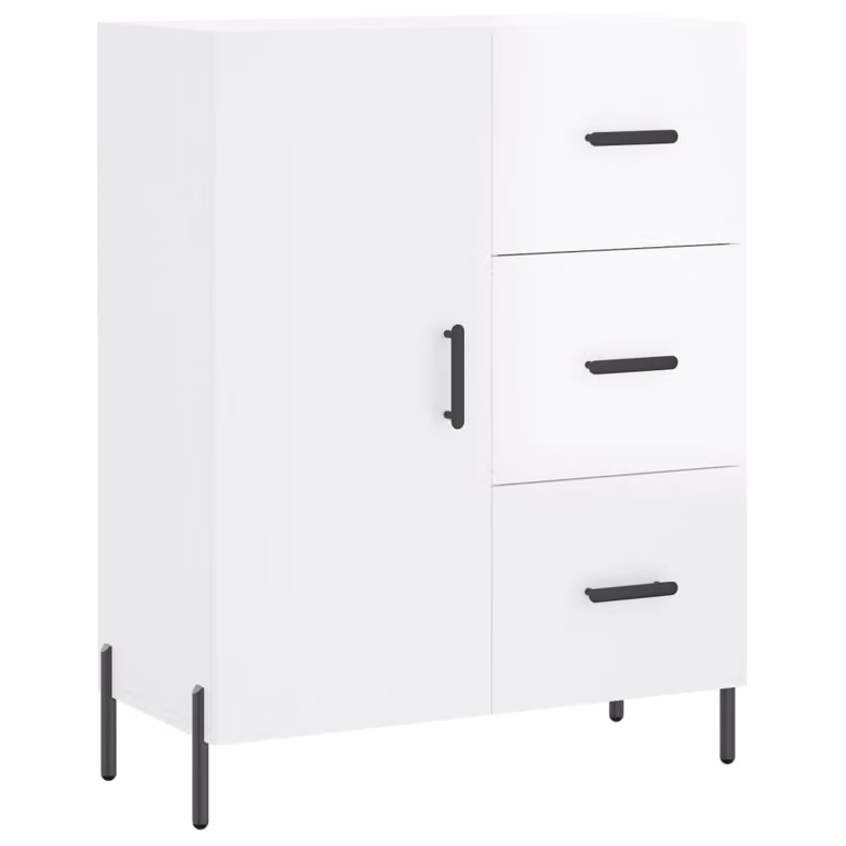 Credenza 69,5x34x90 cm in Legno Multistrato Bianco Lucido