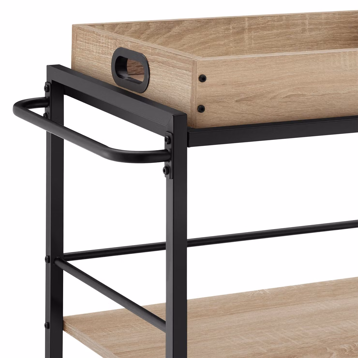 Carrello portavivande Worcester tectake in stile industriale con finitura rovere e metallo, L: 65 cm, P: 41,5 cm, H: 87 cm – 1