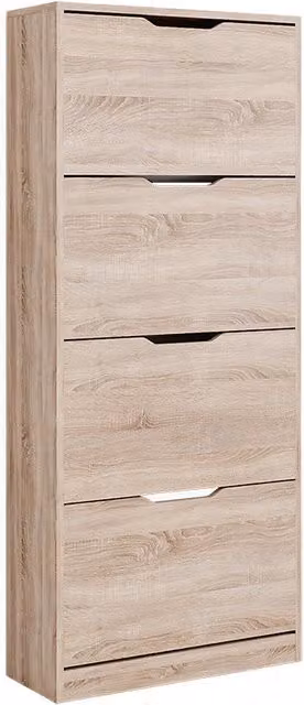 Scarpiera Vicco Luca moderna in legno marrone e beige con ante a battente e scomparti basculanti L/P/H: 59 x 22 x 137 cm