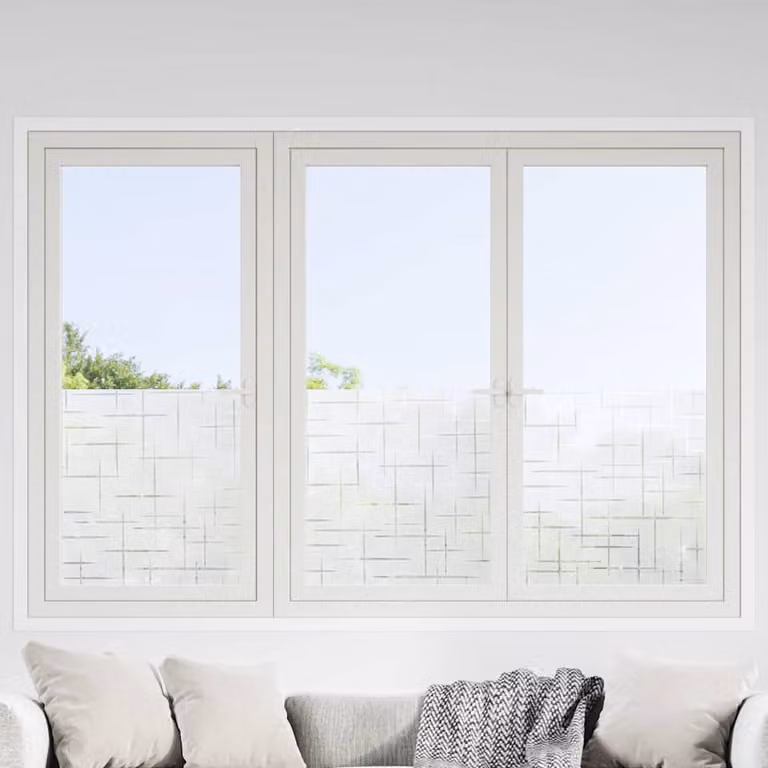 Set di 2 pellicole adesive per finestre vidaXL con motivo a stella geometrico, colore bianco trasparente, in PVC