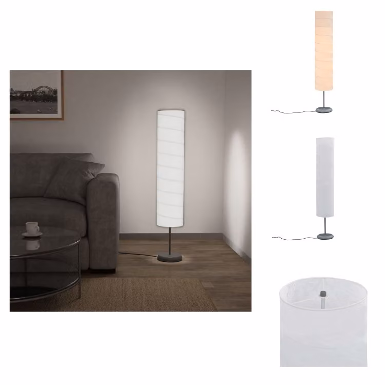 vidaXL Lampada da terra 121 cm Bianco E27 - Lampade
