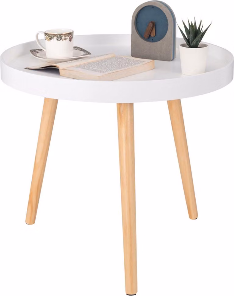 Tavolino Bolt Edge – Rotondo – Design moderno – Tavolino da caffè – 50x44 cm – Soggiorno