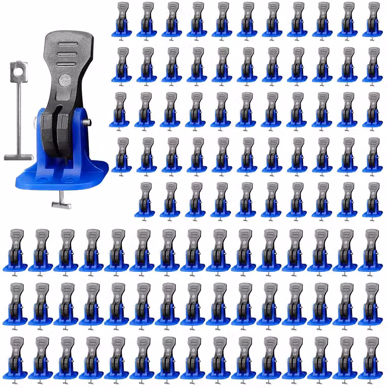 Sistema di livellamento piastrelle 100 pezzi - Clip di tensione riutilizzabili - Set di livellamento - 2 mm - Strumento di livellamento rapido - Uniformità tra le piastrelle - Sistema per piastrelle