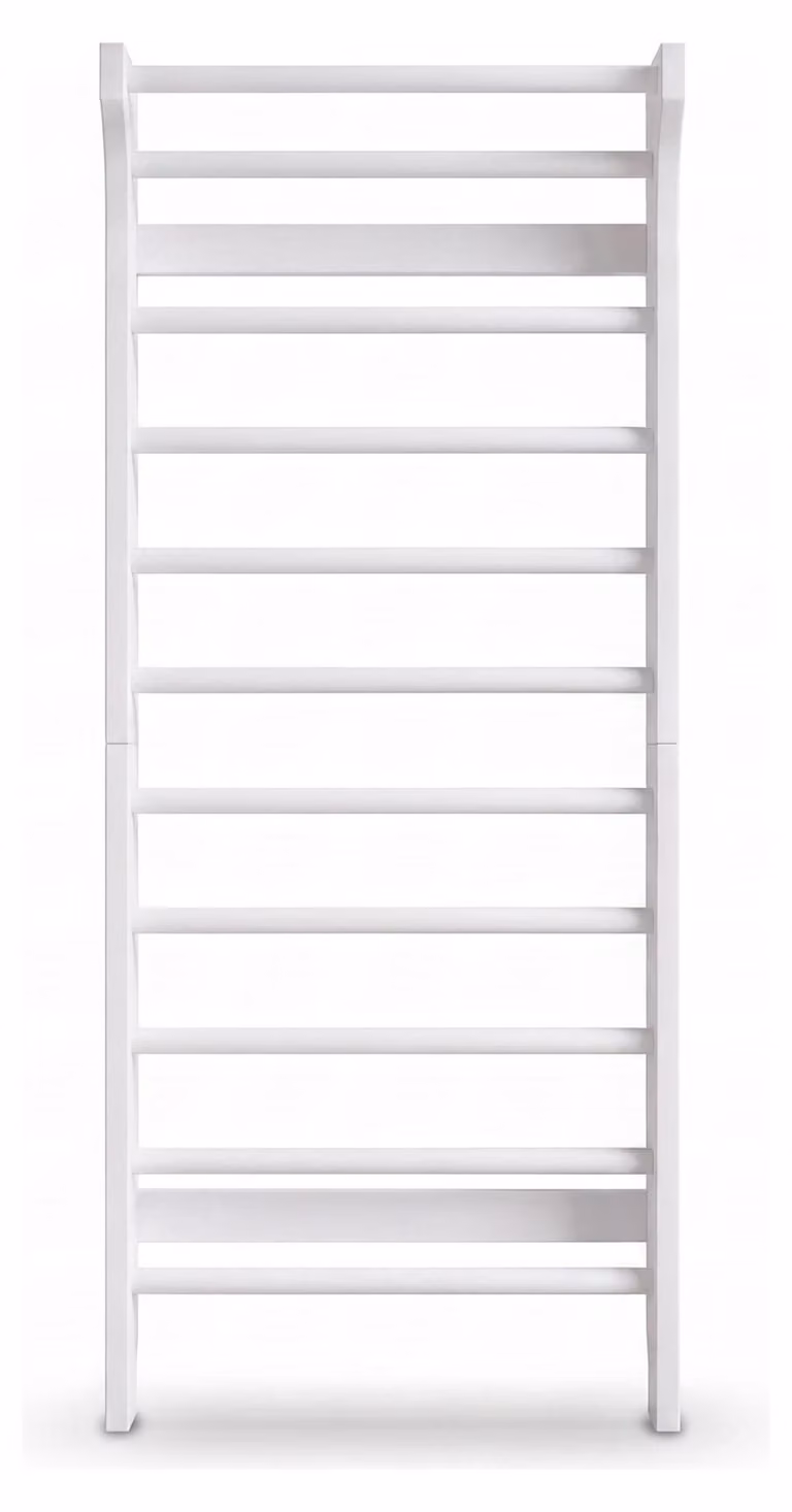 Parete d'arrampicata in legno Buxibo - parete d'arrampicata per interni - attrezzi da gioco per bambini - 220x78x8 cm - bianco