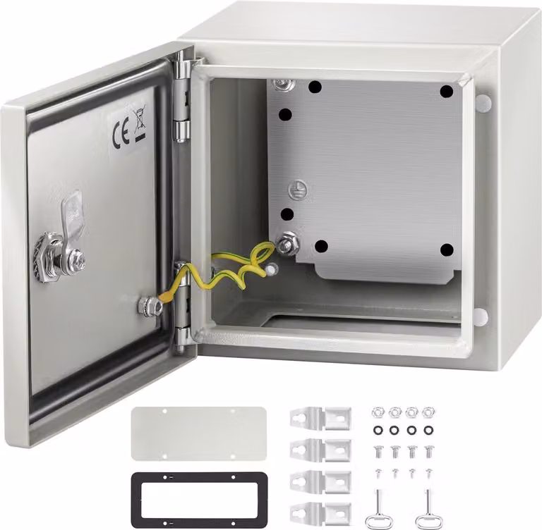 Armadio in acciaio NEMA, scatola elettrica in acciaio NEMA 4X 8 x 8 x 6", impermeabile e resistente alla polvere IP66, scatola di derivazione elettrica per esterni/interni