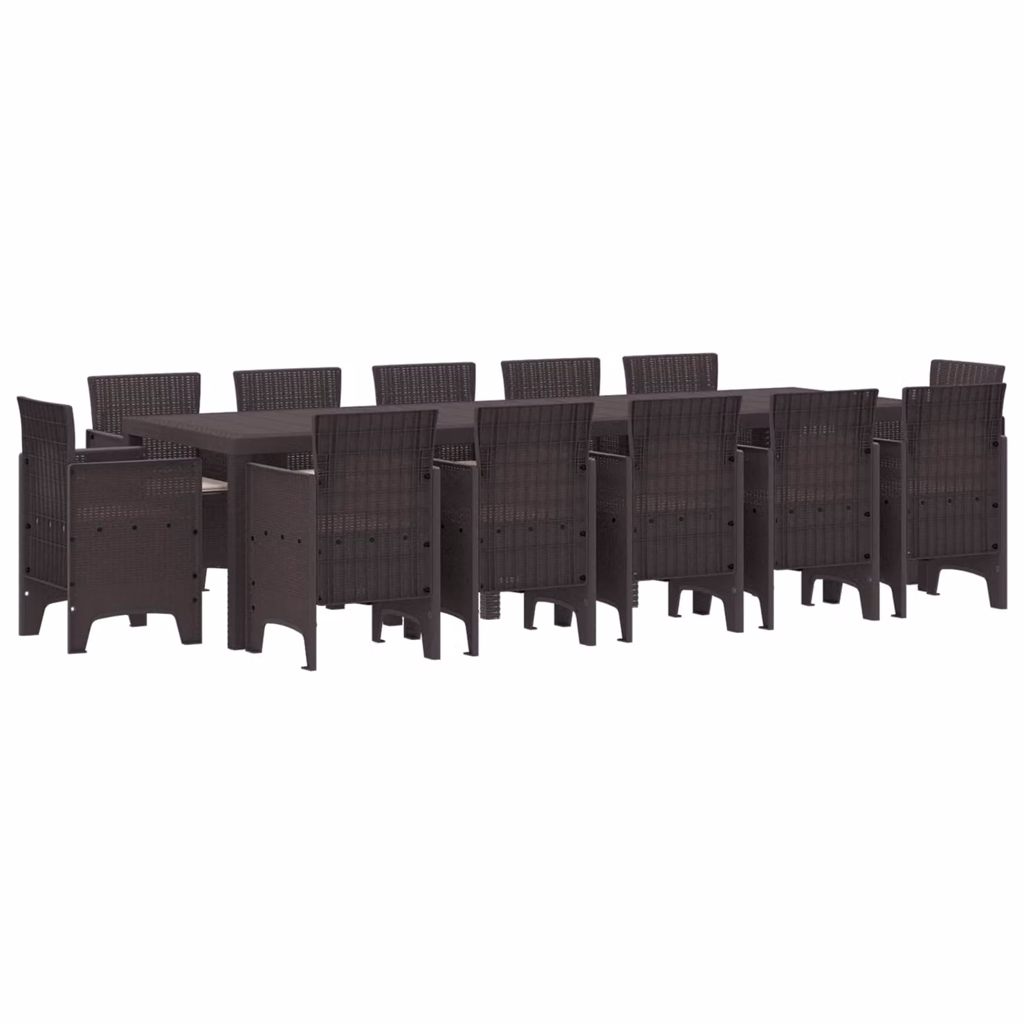 vidaXL Set da Pranzo per Giardino 13 pz Marrone e taupe Poly Rattan