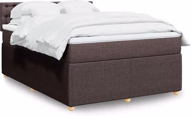 Letto Ibrido con Giroletto a Molle e Materasso vidaXL, Marrone e Bianco, L/P: 160 x 200 cm
