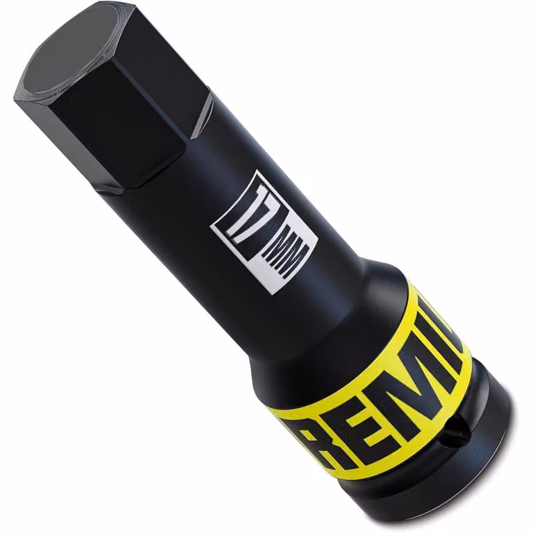 Chiave a bussola esagonale per cricchetto, misura 17 mm, attacco 1/2 pollice, acciaio CR-MO