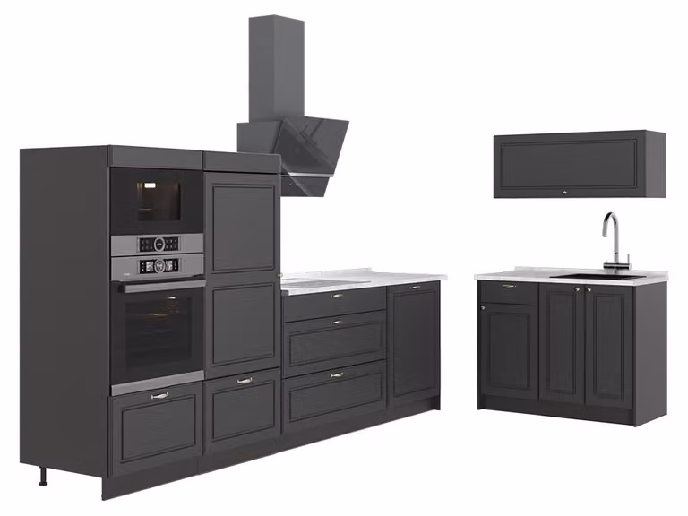 Cucina Vicco Fame-Line Oro-antracite rustico/Antracite 380 cm, PL Marmo, Model 64050