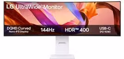 Monitor Ultrawide Curvo LG 49U950A W da 49 pollici, Pannello IPS, Risoluzione DQHD 5120x1440, 144Hz, Bianco