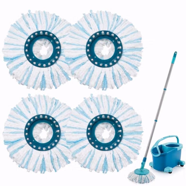 Set di 4 rivestimenti di ricambio per mop a tergicristallo, 35 cm, sistema a 2 fibre