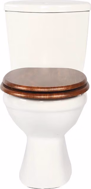 Homseat Copriwater Universale in MDF Effetto Legno Marrone Scuro con Chiusura Rallentata Soft Close e Cerniere Robuste