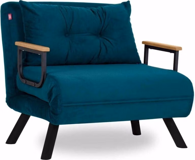 Calicosy - Poltrona convertibile in tessuto con gambe in metallo L67 cm - SANDO