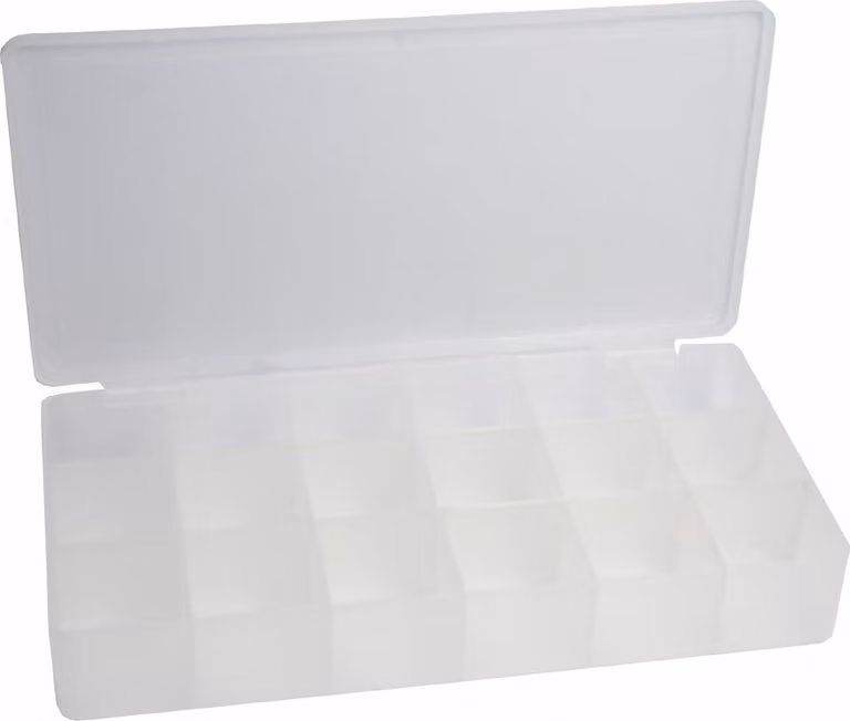 InLine® 43009E Scatola vuota per minuteria, 18 scomparti, dimensioni: 213x114x35mm