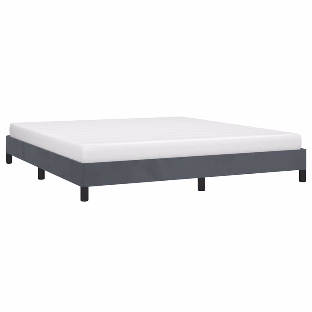 Struttura letto matrimoniale vidaXL in velluto grigio con telaio imbottito L: 196 cm, P: 206 cm