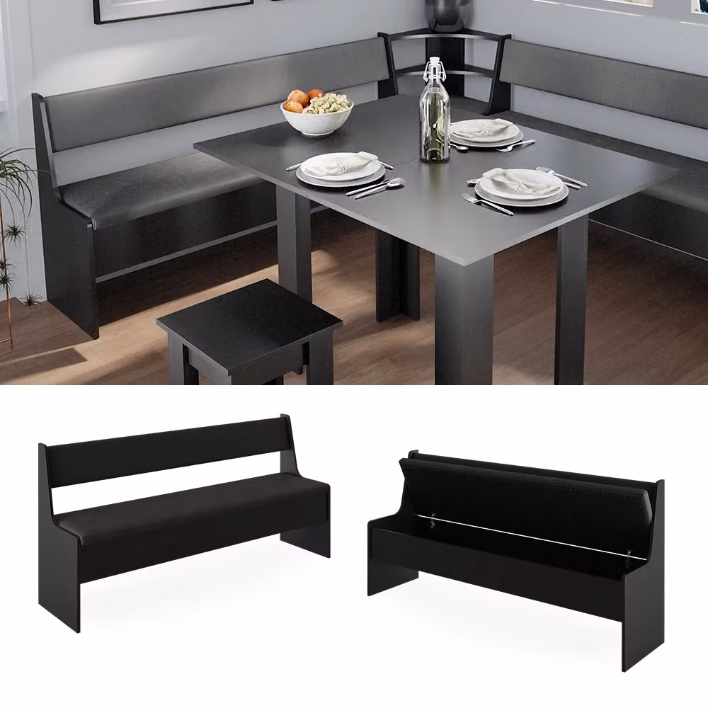 Panca ad angolo Roman Vicco Nero L/P: 41.5 x 41.5 cm – 2