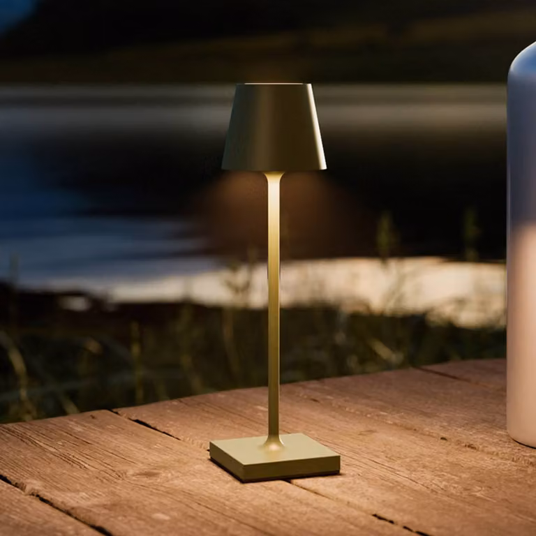 Sigor Lampada da tavolo a LED batteria Nuindie pocket, verde abete, IP54, dimmerabile, Verde, Alluminio, Moderno
