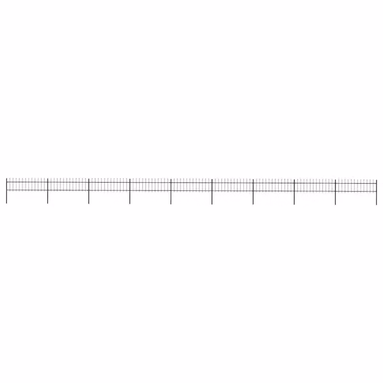 Recinzione da giardino vidaXL con punta a lancia in acciaio nero L: 1506 cm, H: 60 cm