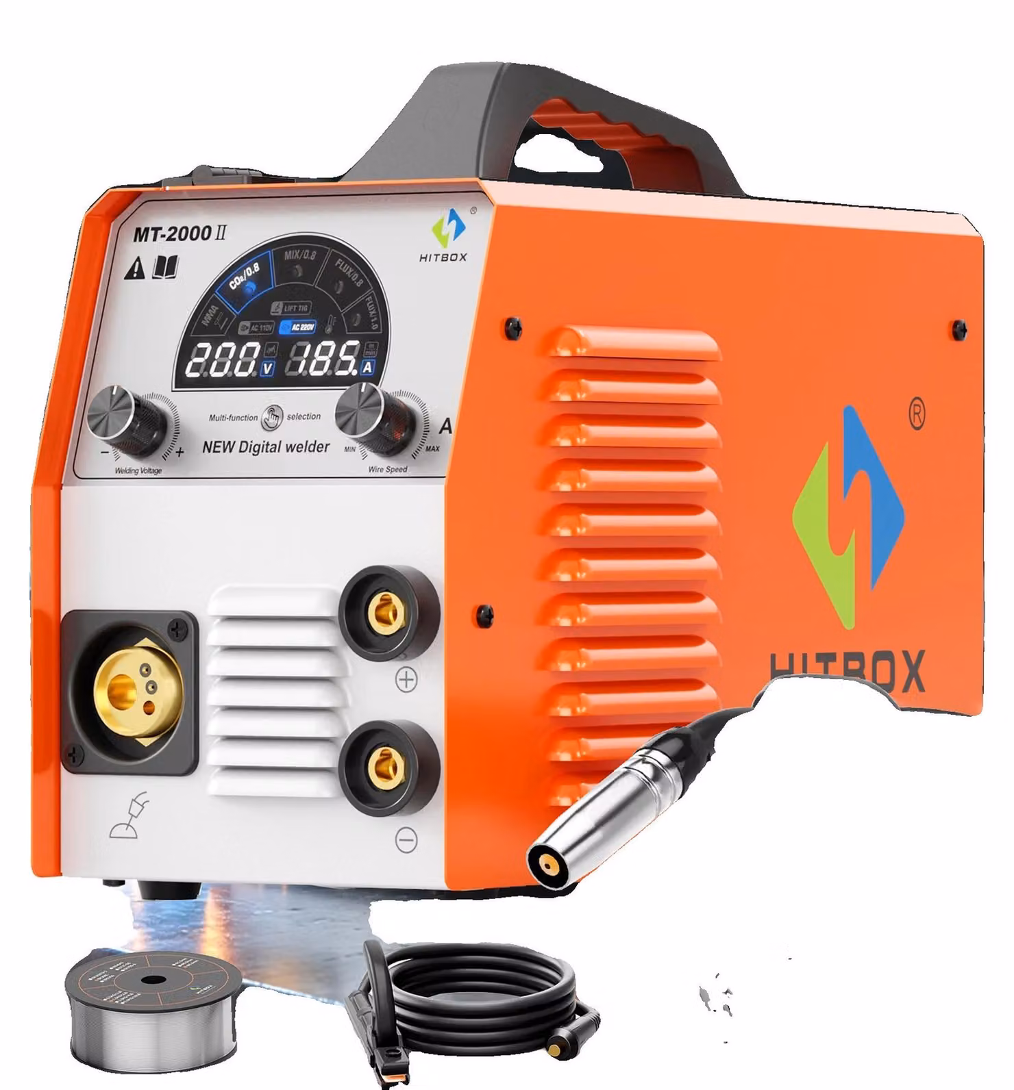 Saldatrice MIG, multifunzione 4-in-1, design portatile, modello MT2000II, spina europea da 220V-240V