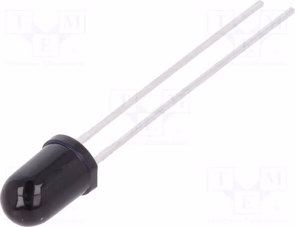 1 x Trasmettitore a infrarossi, 860 nm, 5 mm, 550 mW, montaggio a traversa (THT), nero, 10°, 100 mA, 1,7 ÷ 3,6 V, SFH 4554, LED a infrarossi