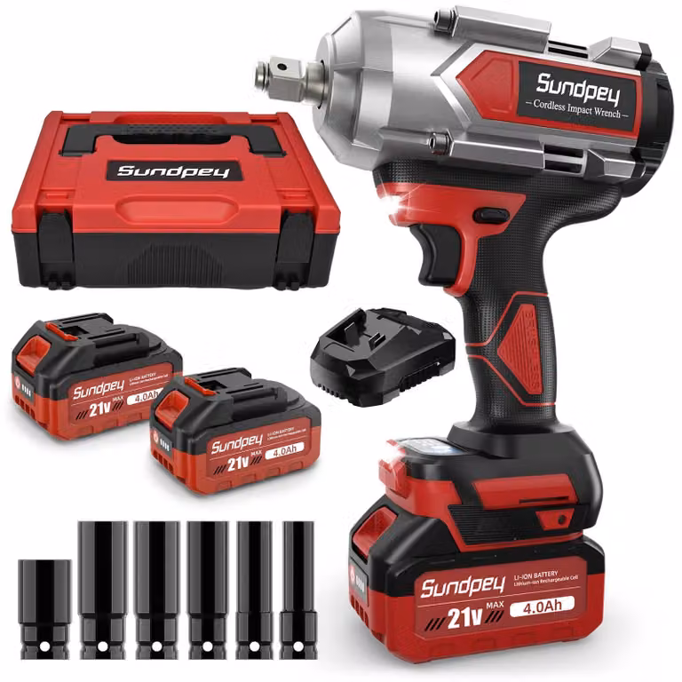 Avvitatore a batteria Accu da 21 V - Coppia di 1200 Nm - 2 batterie al litio da 4,0 Ah - Per metallo