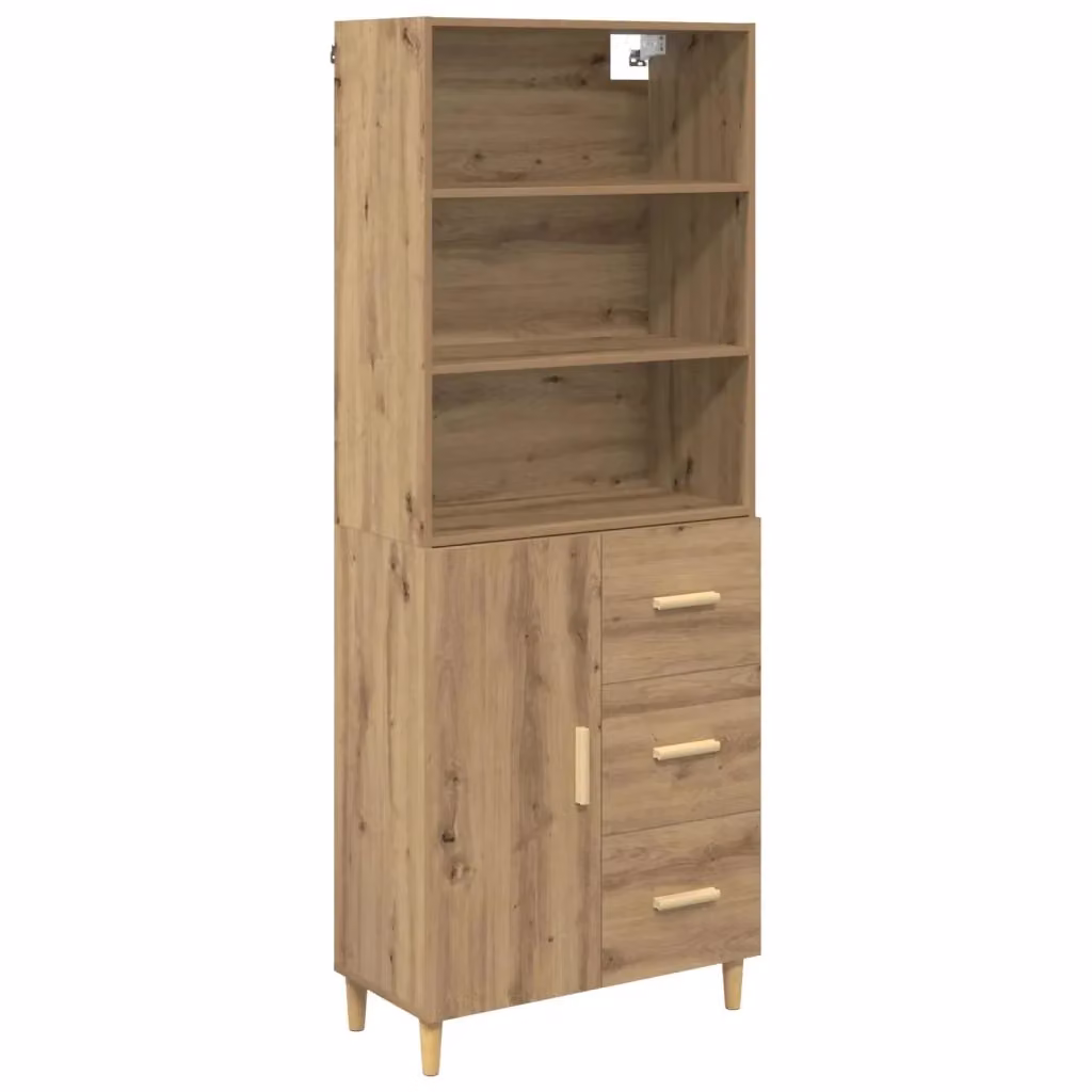 Credenza moderna vidaXL in rovere marrone L: 69,5 cm, P: 32,5 cm, H: 180 cm – 2