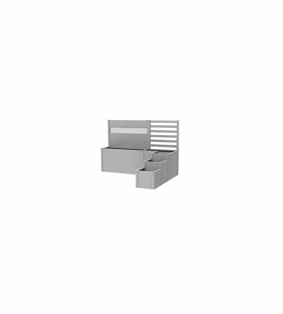 Biohort Fioriera DaVinci Modulare Argento Metallizzato 201x53x77 cm