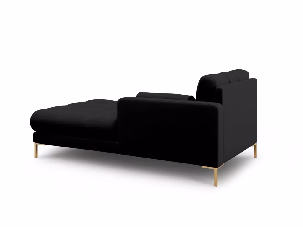 Chaise longue destra Bali di Cosmopolitan Design in tessuto nero con struttura in metallo L/P/H: 164 x 102 x 75 cm – 2