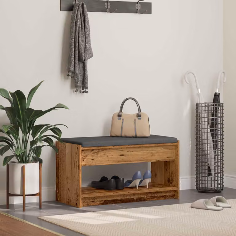 Panca per ingresso con scarpiera vidaXL in legno marrone moderno L: 83 cm, P: 38 cm, H: 45 cm