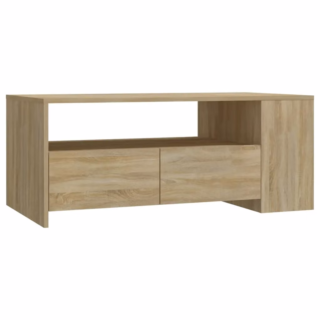 Tavolino da salotto moderno vidaXL in legno color rovere, L: 102 cm, P: 55 cm, H: 42 cm – 2