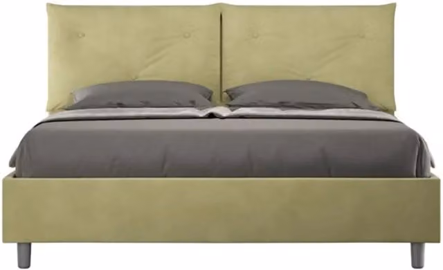 Letto matrimoniale contenitore Appia Ityhome imbottito in microfibra colore tè verde L/P: 160 x 200 cm – 1