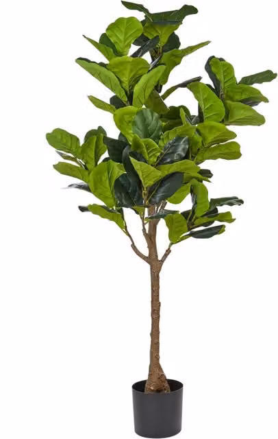 Pianta artificiale ad albero BELIANI verde con vaso in plastica e cemento, Altezza: 162 cm