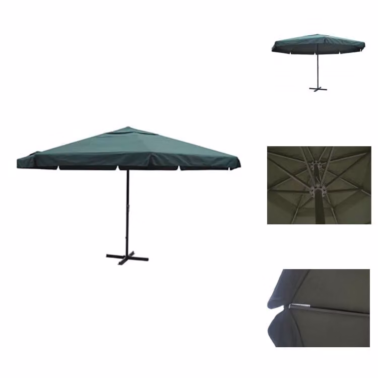 vidaXL Ombrellone verde 500 cm alluminio - Ombrelloni e tende da sole