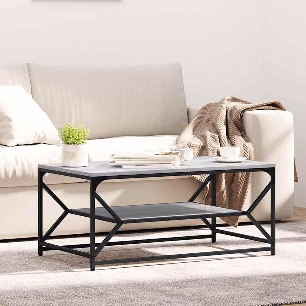 Maison Exclusive - Tavolino da caffè in legno effetto Sonoma grigio, dimensioni 90 x 50 x 40 cm