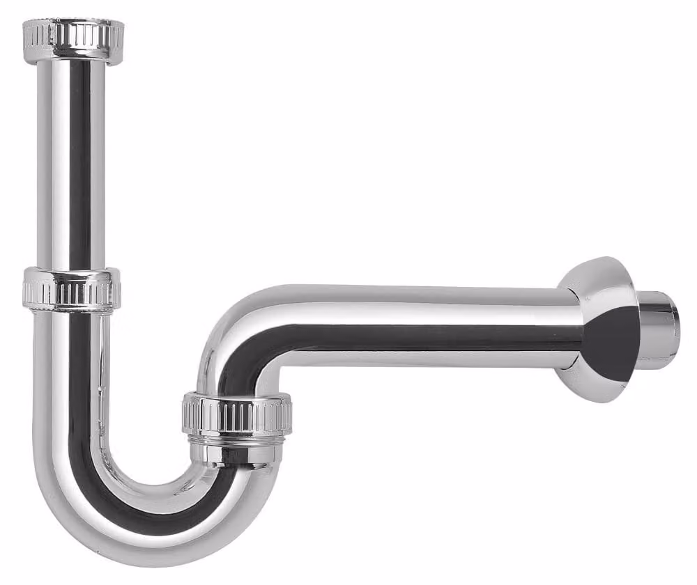 Sifone in ABS da 1 1/4" cromato, per lavabo e bidet