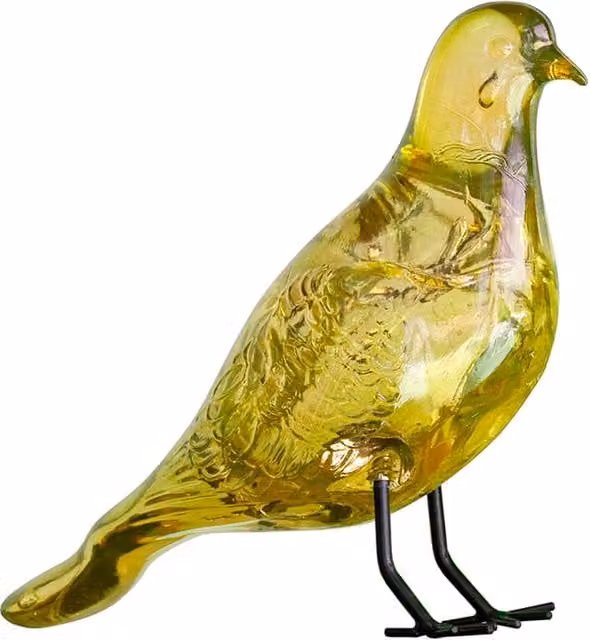 Soprammobile Sturm Milano Design Animal in Vetro Trasparente e Giallo